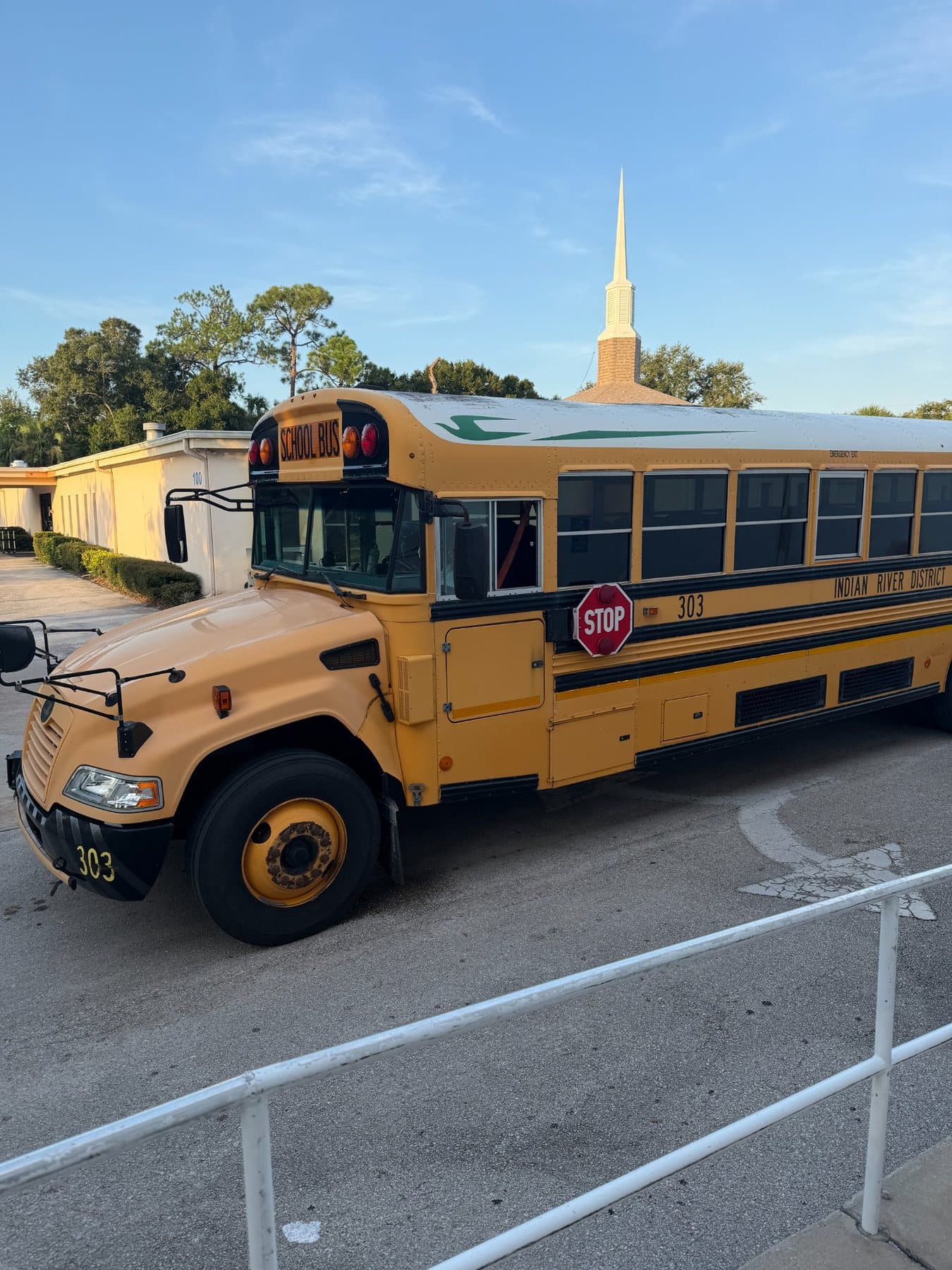 A Saint Peter’s Academy school bus during the school day.